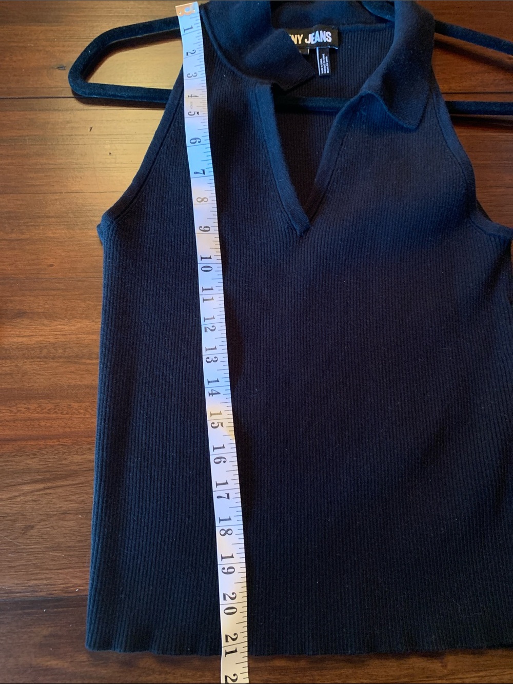 DKNY Black Knit Polo Tank Top Women’s Large Cotton Blend Business Casual - Picture 8 of 10